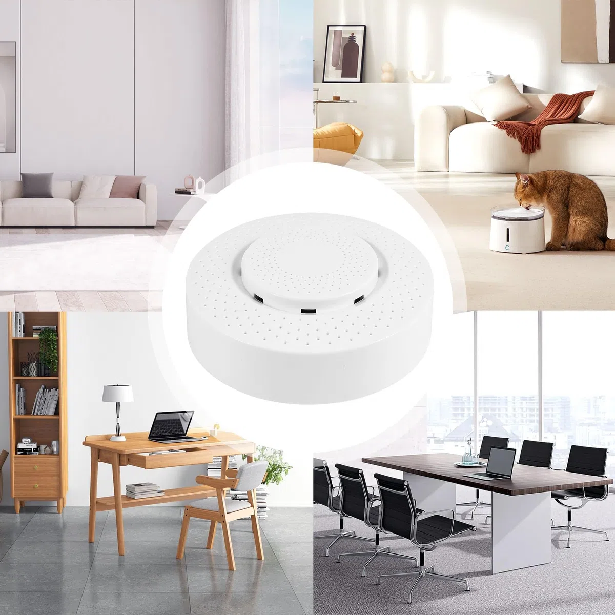 Zigbee Tuya 3.0 Monitor de Calidad Aire Aire Housekeeper 5 en 1 Sensor de Detección de Humedad de Temperatura de formaldehído VOC CO2