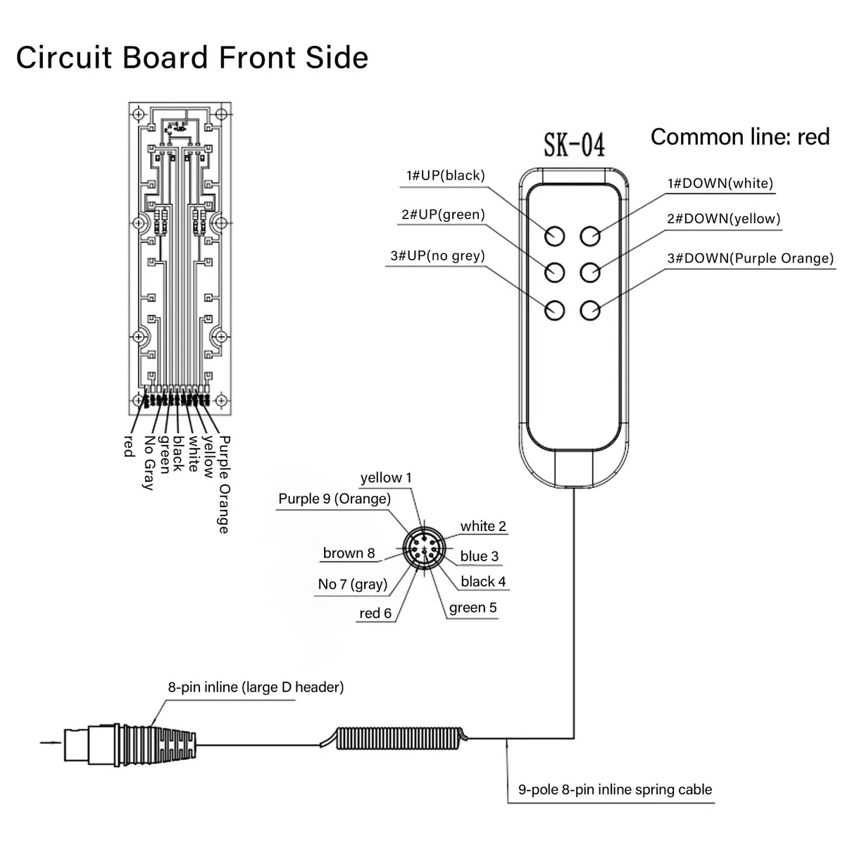 Mando a distancia de 6 botones con conector de 8 pines para control de cama elevadora y silla elevadora eléctrica compatible con tumbona ajustable sin cables adicionales