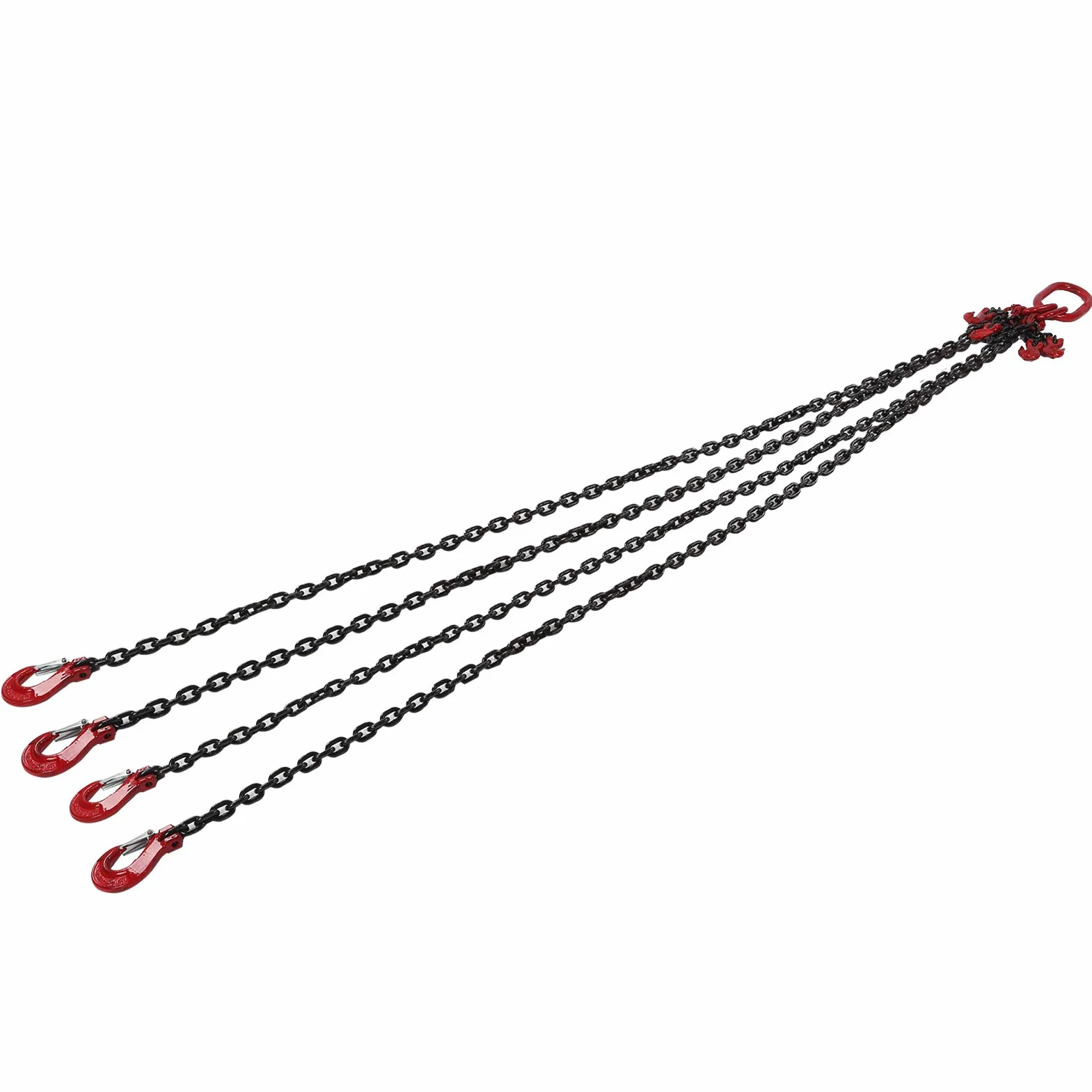 Eslinga de Cadena de 4 Torones, 2 M Colgador de Cadena 4T con Gancho Acortador Colgador de Cadena para Grúa Cadena Forestal Cadena de Trituración, para Operaciones de Elevación en