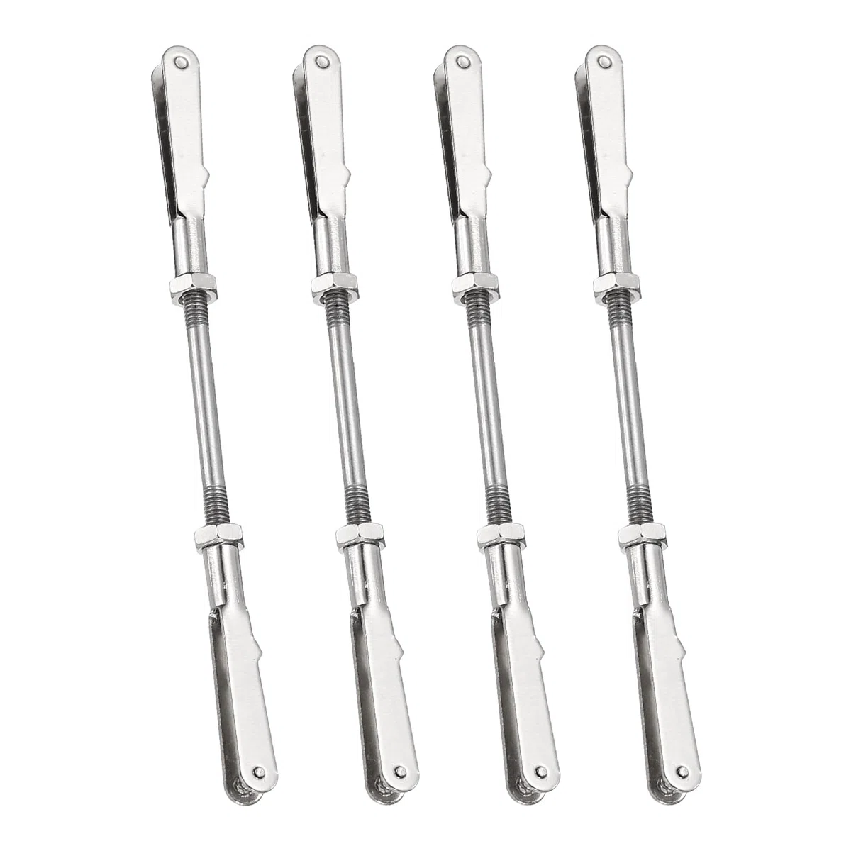 sourcing map 4 conectores de varilla de empuje con clip de metal, varilla roscada M3 de acero inoxidable 304 con clip de metal para aviones de ala fija RC de aviones, piezas de modelos de bricolaje