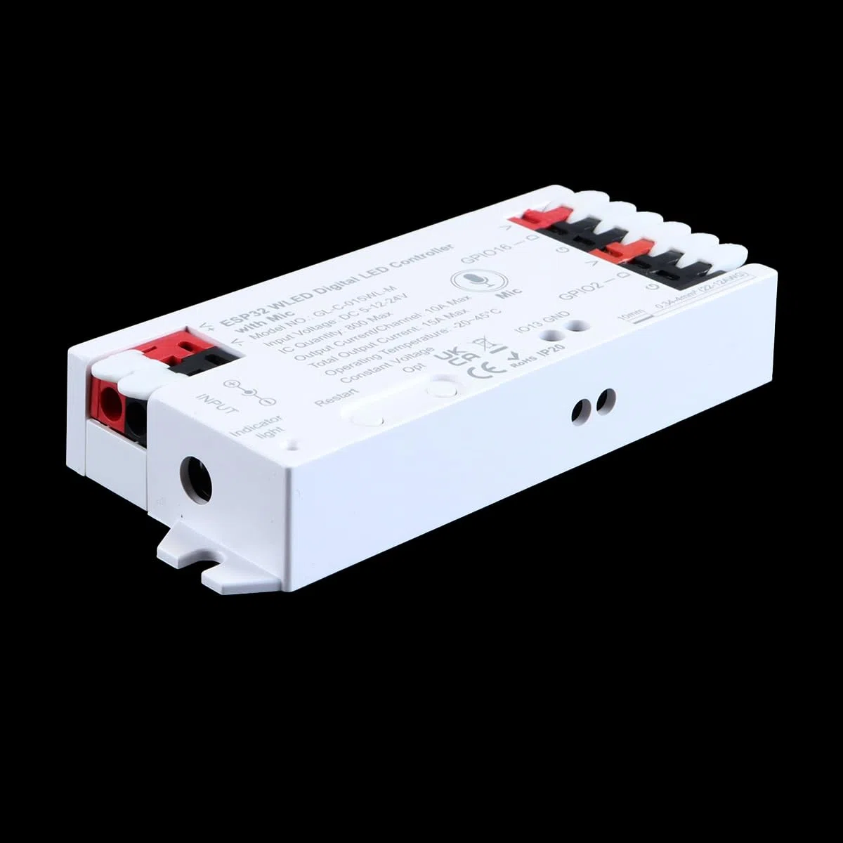 Controlador De Tira WLED ESP32 Con Micrófono, Puerto De Descarga UART, Más De 100 Efectos De Iluminación DIY, RGB + IC Inteligente WLED