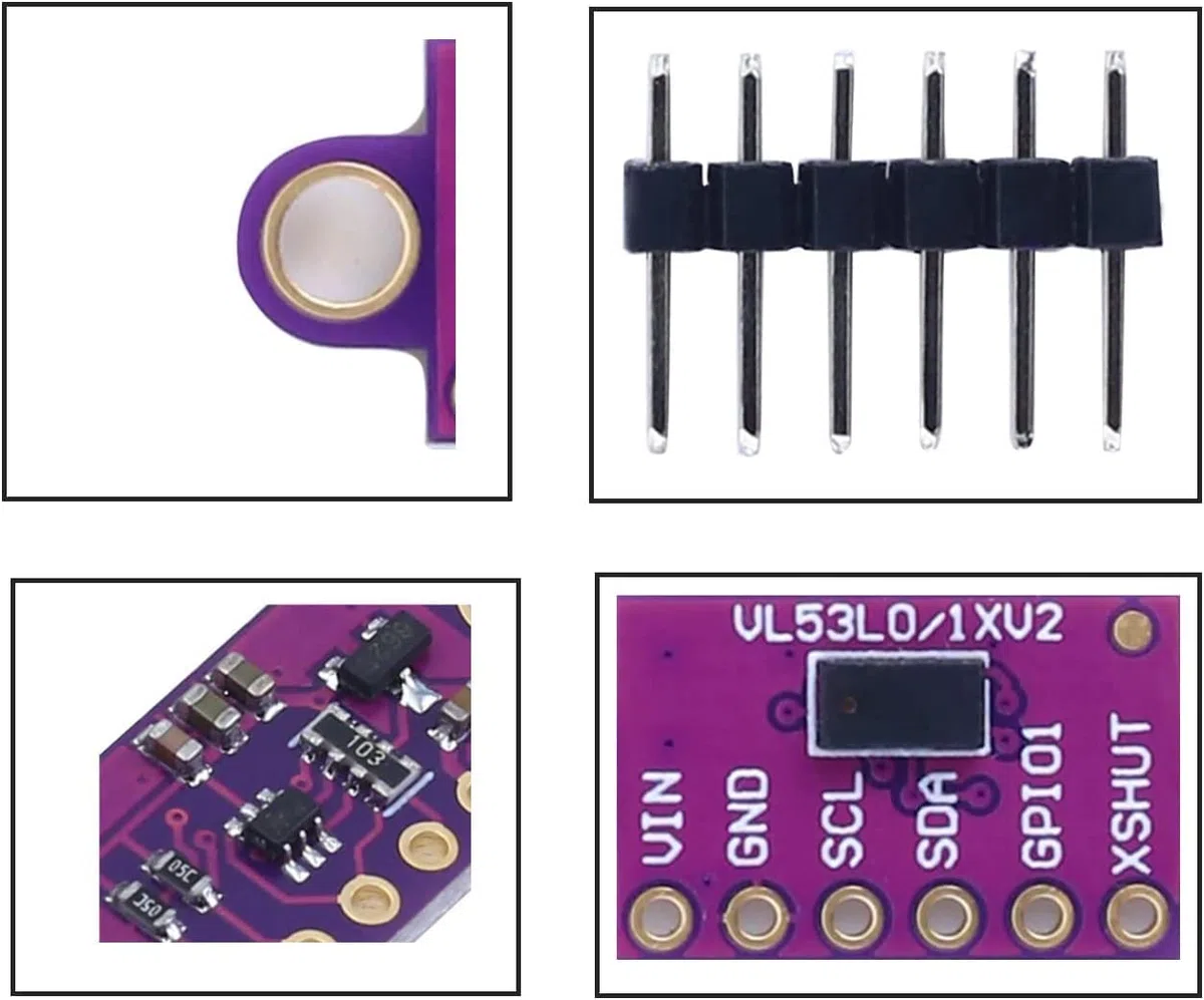 VL53L0X Sensor de Distancia de Tiempo de Vuelo Medición de Distancia Láser ToF 940nm Módulo de Detección Láser para Arduino (2PCS)