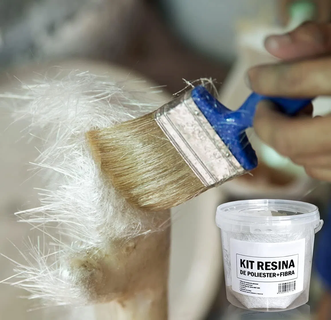 Resin Pro – 700gr Kit de reparación de resina + fibra de vidrio de 1 m x 1 m – rápido, sencillo y duradero, material de refuerzo