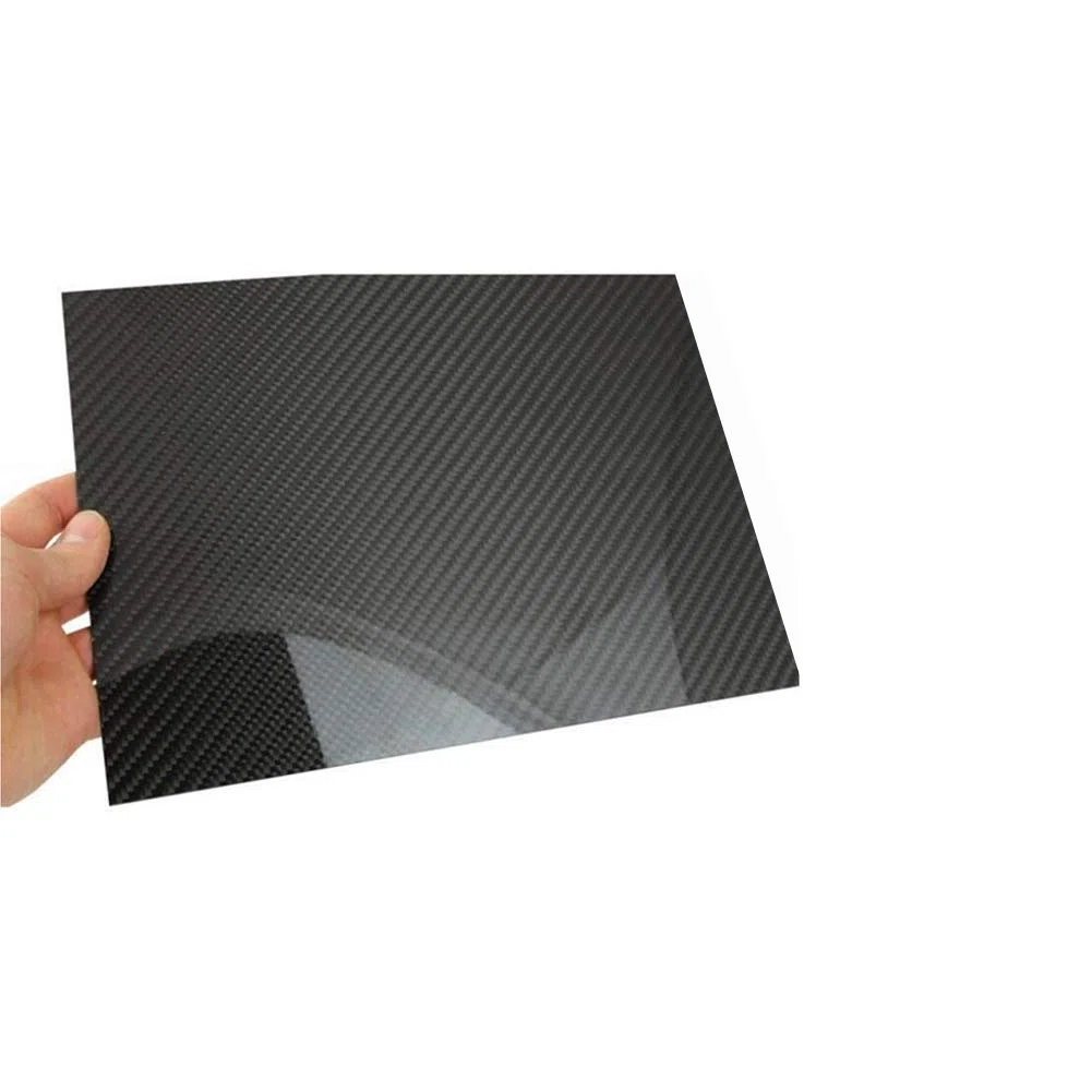 Hoja de Fibra de Carbono 3K 100% Placa de Placa Panel rígido Laminado de Sarga de Sarga Superficie Brillante para RC Drone Quadcopter Car,200mm x 350mm x 0.5mm