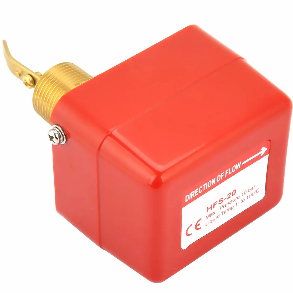 FTVOGUE Interruptor de Flujo de Agua con Contactos HFS-20 SPDT, Cuerpo de Acero Inoxidable 304, Control de Paleta Confiable para Monitoreo de Flujo de Líquido