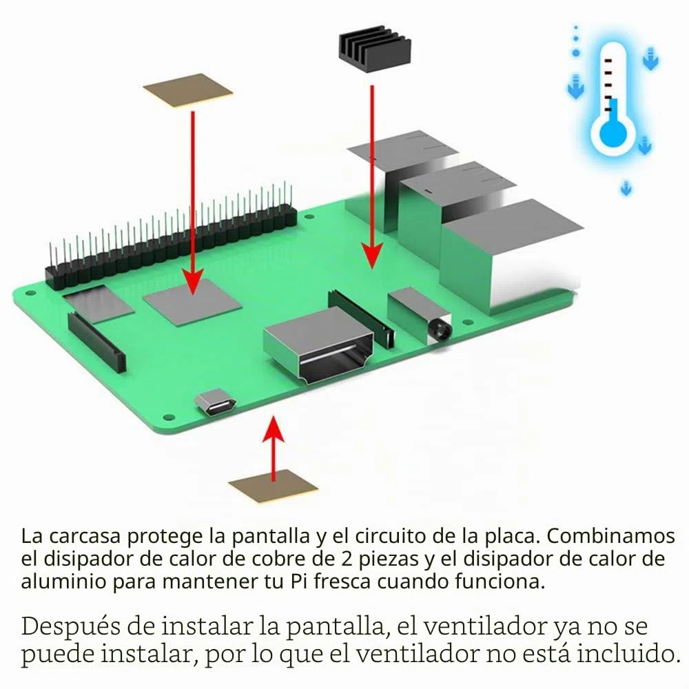 para Raspberry Pi 3B + Pantalla táctil de 3,5" con Estuche, Pantalla TFT LCD de 320x480 píxeles [soporta Raspbian, Ubuntu, Kali, RetroPie] (Pantalla multisistema de 3,5")