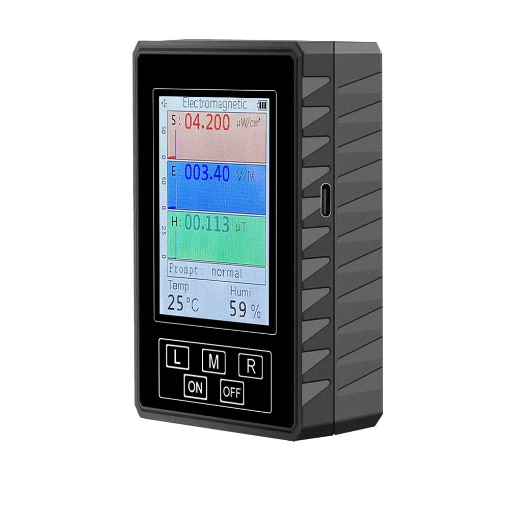 BR-9A XR2 Pro Detector de RadiacióN ElectromagnéTica Medidor EMF Instrumento de Prueba Ambiental Negro BR 9A