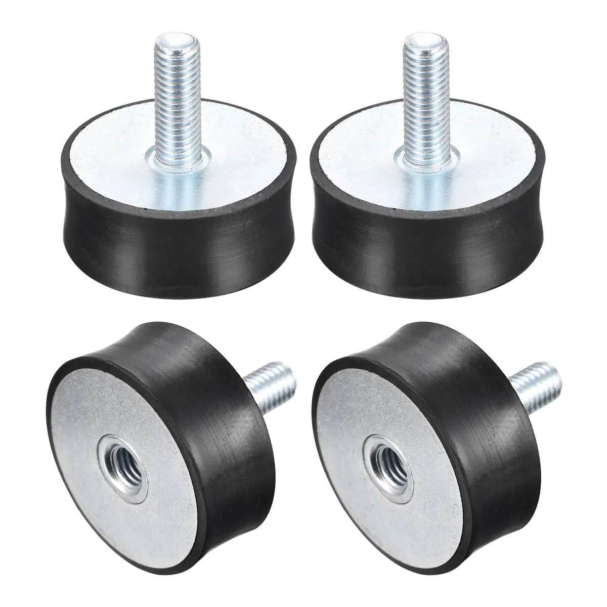 sourcing map Goma Monturas 4uds M10 Macho/Hembra Vibración Aislador Amortiguador D50mmxH20mm