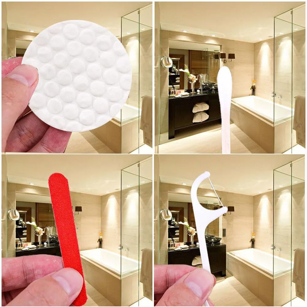 Kit de Amenidades de Hotel a Granel,150 Piezas Juego de Hospitalidad de Hotel Empaquetado Individualmente,Productos de Higiene Incluyen Almohadillas de Algodón Cosmético,Hisopos de Algodón