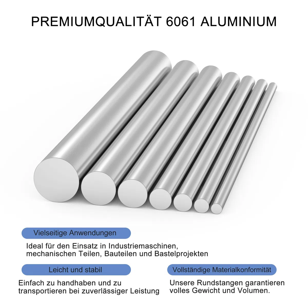 Barras de aluminio de 25 mm x 254 mm