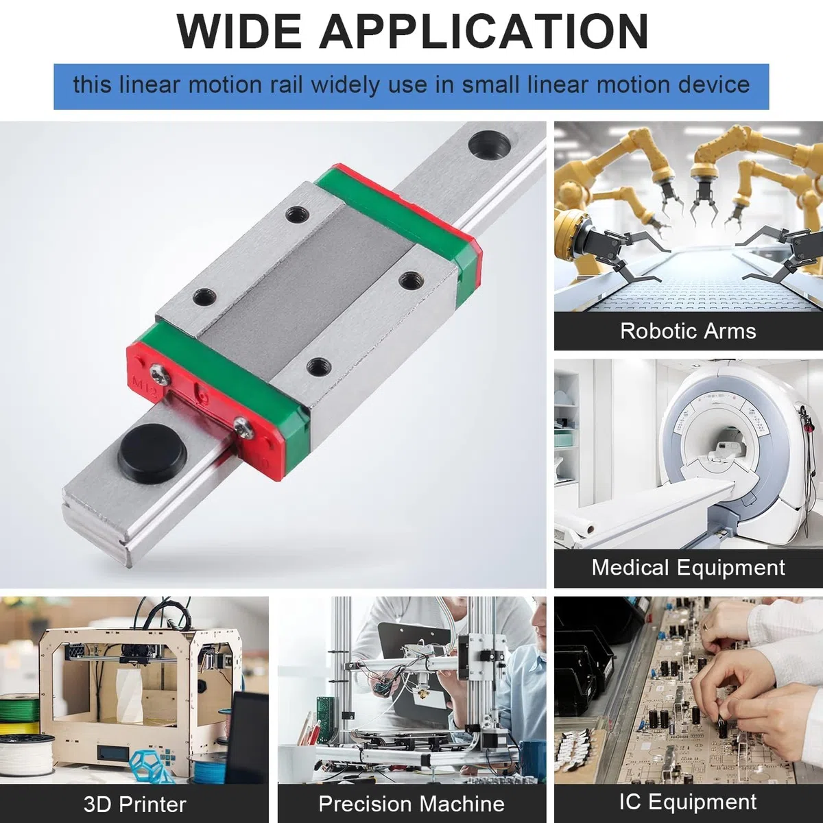 Regun MGN12 400 mm Guía lineal en miniatura con 2 MGN12B Bloque, Carril de guía lineal 12mm, para Impresora 3D, Máquinas Automatizadas CNC, Fresadoras, Tornos