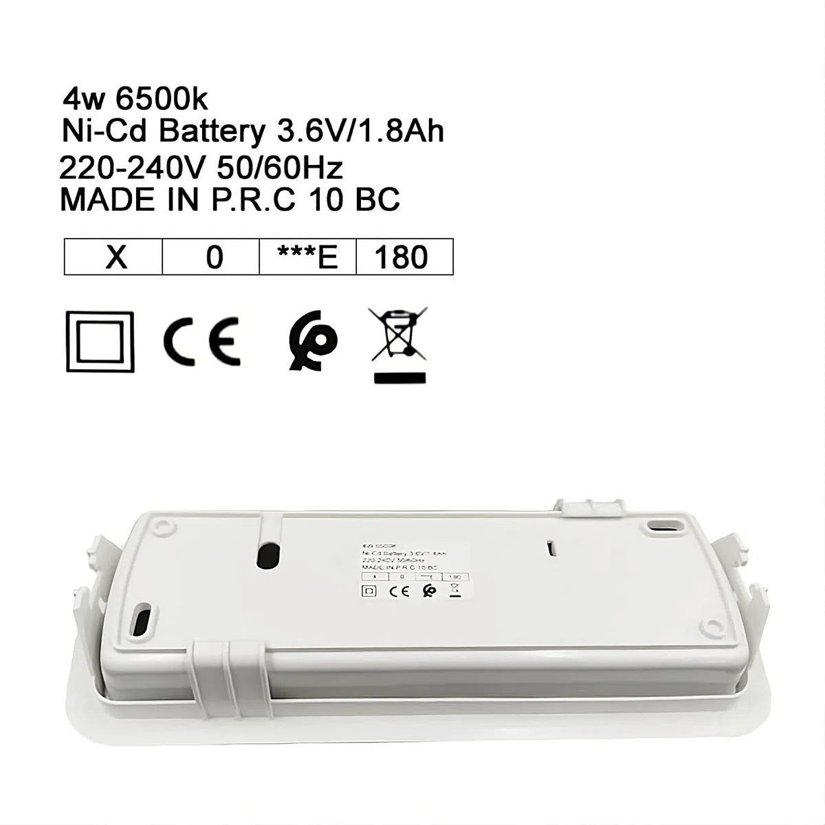 FactorLED Luz de Emergencia Pared LED, 4W (40W), Incluye Kit de Techo, superficie o Empotrable, función AutoTest, 3 horas de autonomía, IP20, Batería 3.6V 1800mA, Luz fría 6500K (91781, 1)