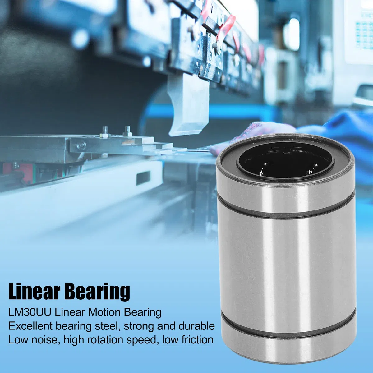 Rodamientos de bolas lineales LM30UU de 2 uds, buje de rodamiento de bolas de eje de movimiento lineal de 30mm ID 45mm OD 64mm de ancho para máquina CNC de impresora 3D