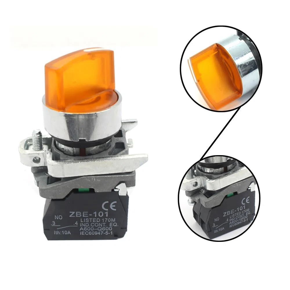 Interruptor de control XB4-BK25M1 220 V, pulsador LED de 2 posiciones/selector de manija estándar con luz Controls Switches