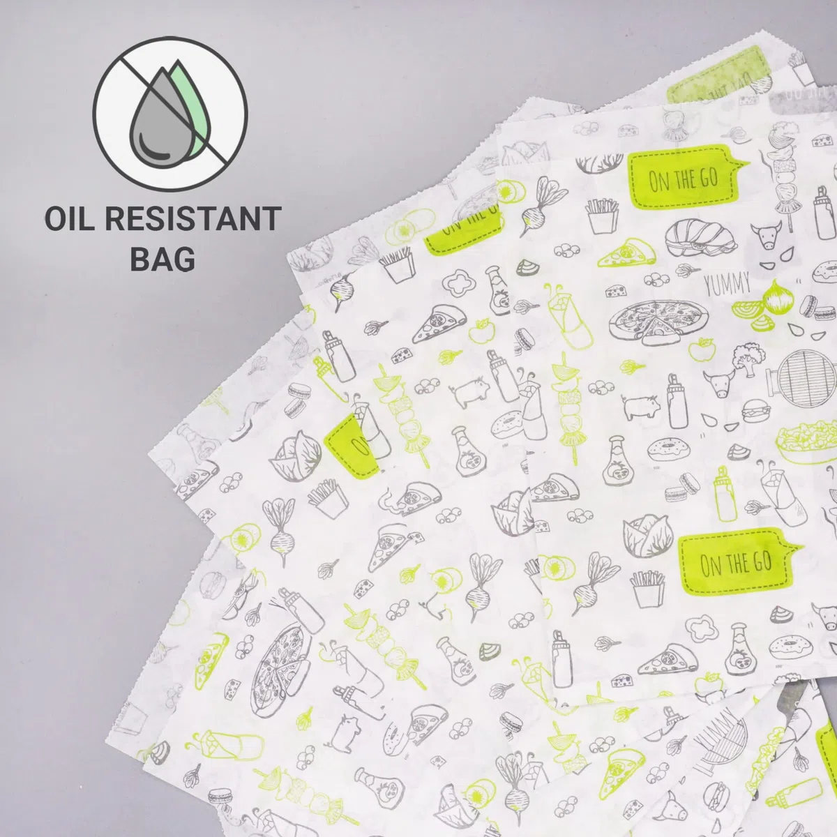 SKIR'CO (500 piezas) bolsas de papel para envasado de alimentos 17 x 17 cm, bolsas de comida rápida a prueba de grasa, envoltura de alimentos, bolsas de hamburguesas