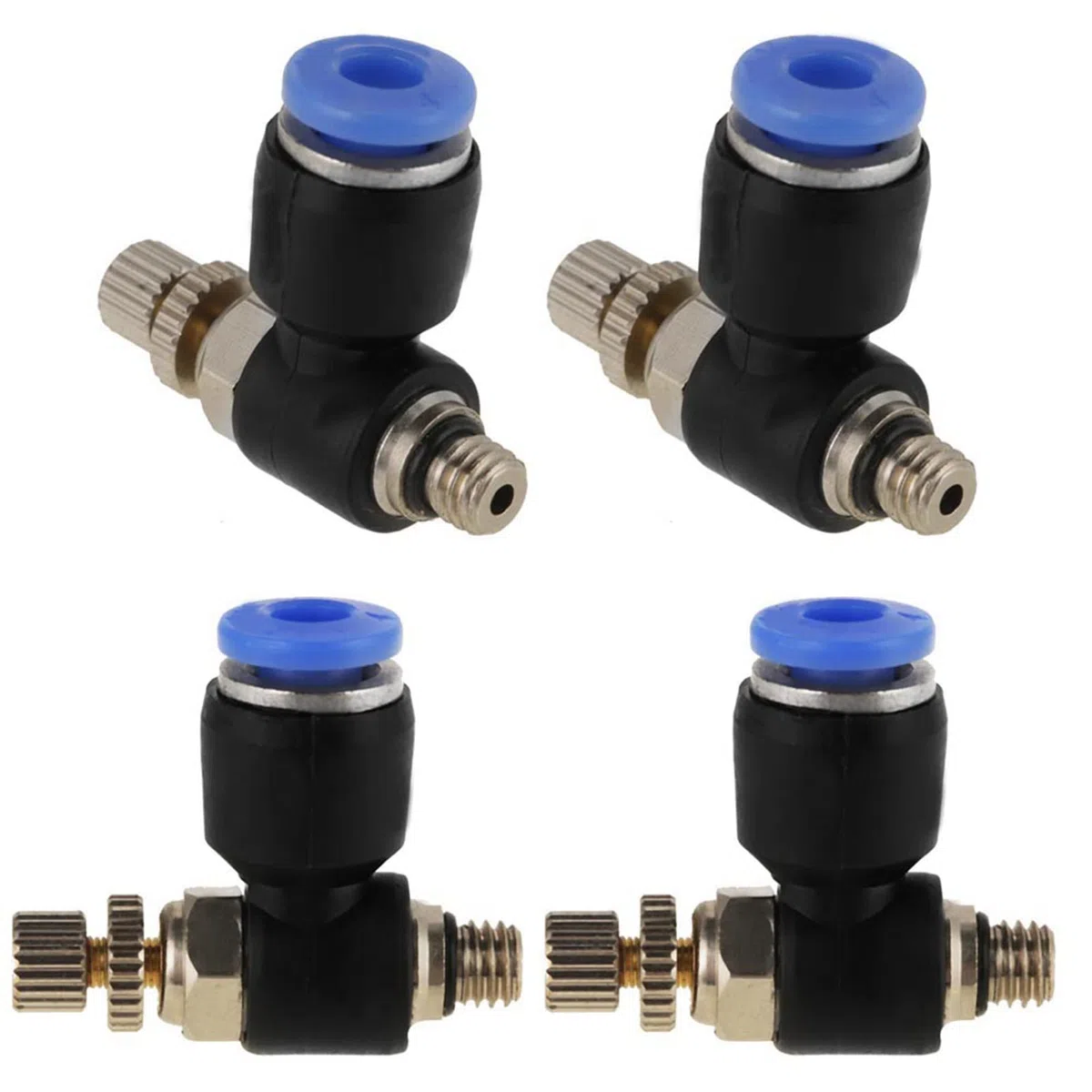 20 Piezas OD 4 Mm Tubo M5 Vlvula Neumtica de Control de Velocidad de Flujo de Aire Conector Rpido Plstico de Latn regulador caudal aire m5 Fcil Instalacin, Outils multifonctions