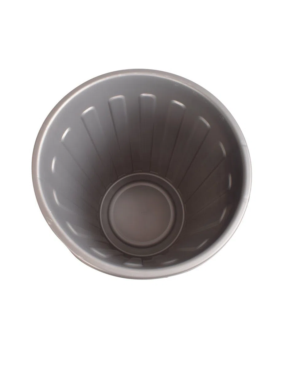 JARDIN202 - Cubo Basura Diseño Moderno de plástico con Tapadera | Cubo Resistente almacenaje y Reciclar | 100 litros (Plata)