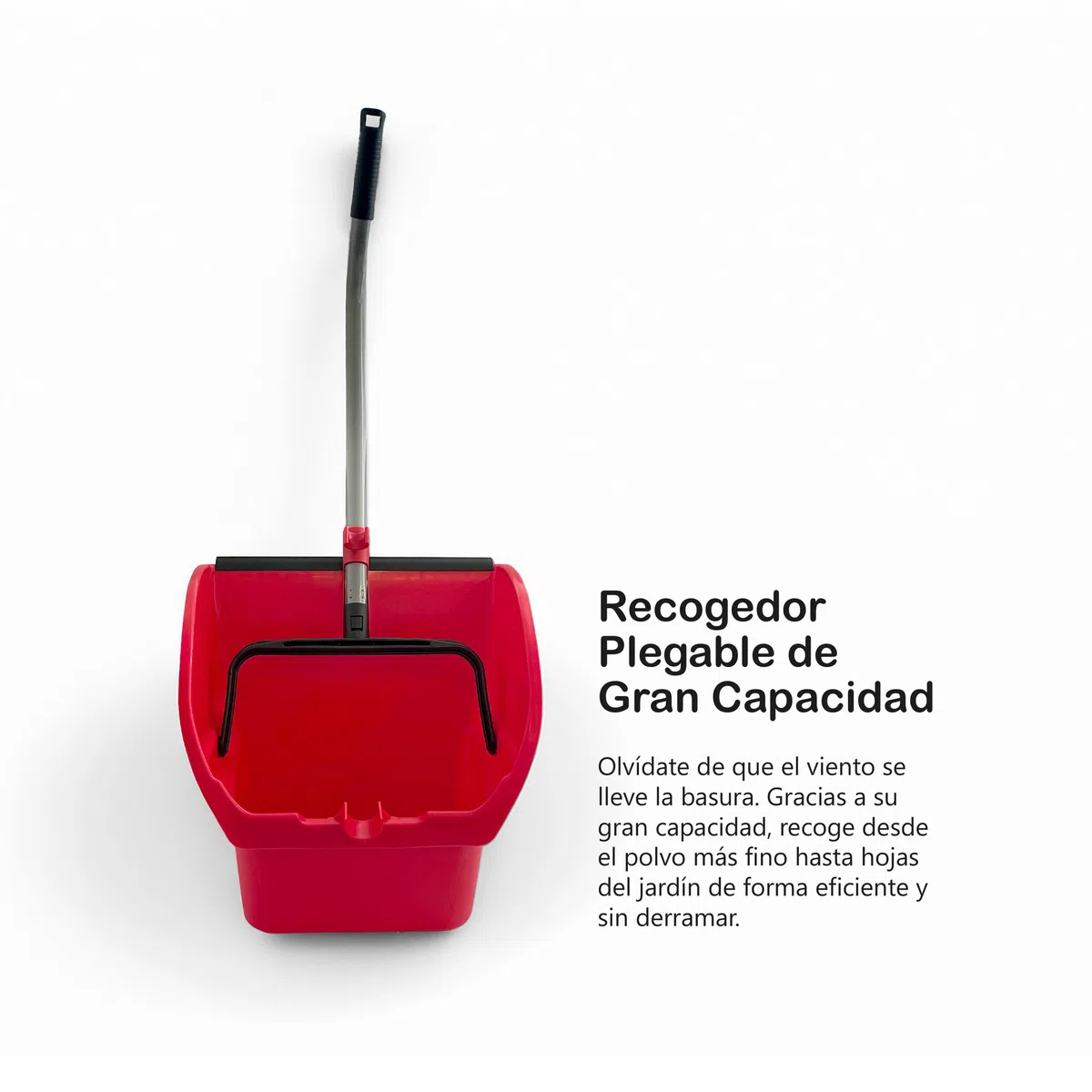 Pamex - Recogedor Industrial Gigante Profesional Mango Aluminio Plegable