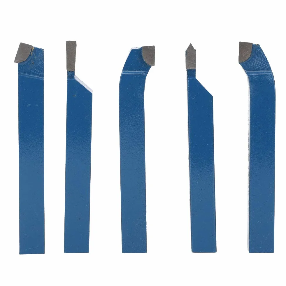 Juego herramientas torno 5piezas, cabezal soldadura carburo herramienta torneado máquina ensamblaje piezas corte insertos torneado para procesamiento tornos industri(16x16mm)