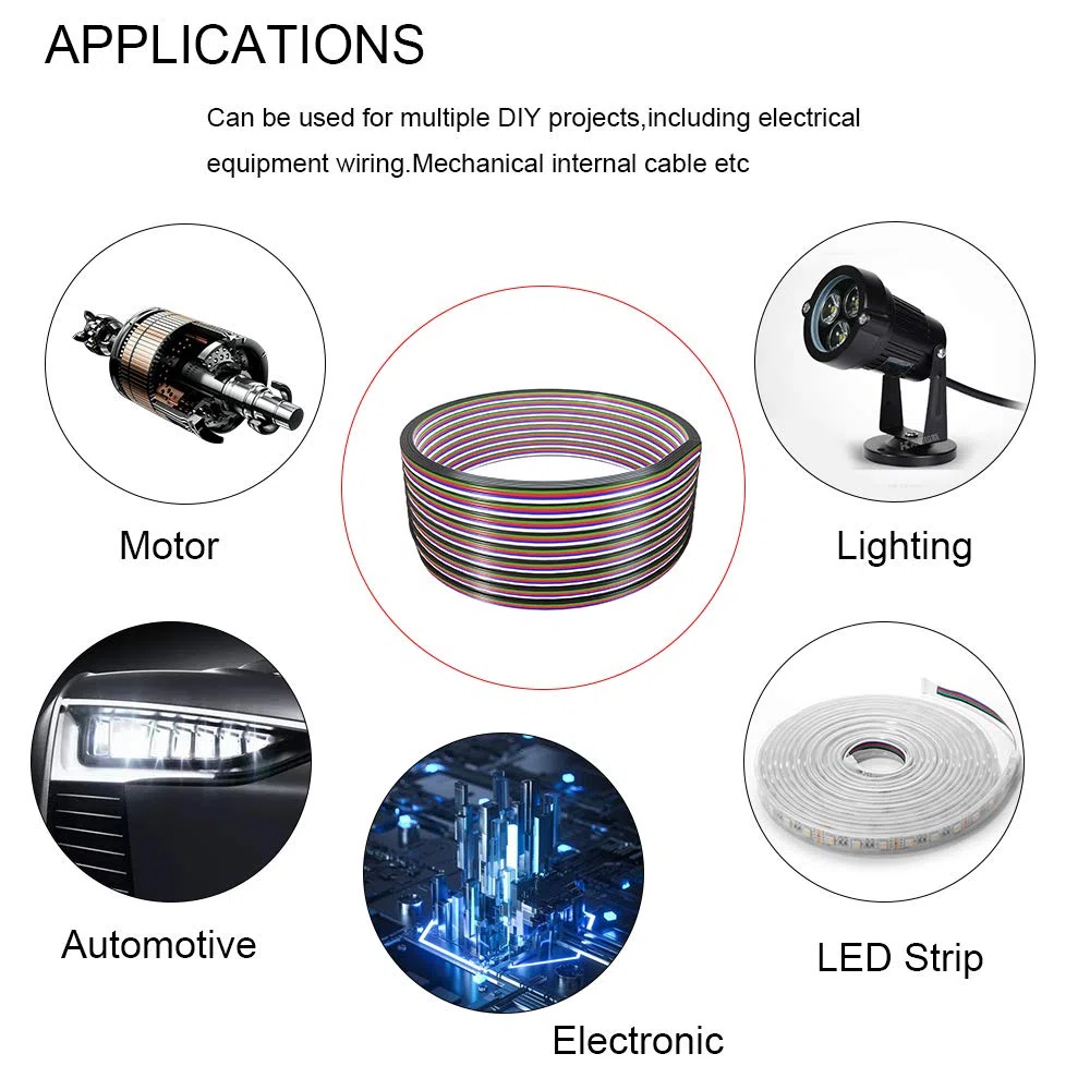 BTF-LIGHTING RGBW Eléctrico Cable de extensión 32.8ft/10m 20AWG Tira de luz LED de cinta de alambre Cable 5 núcleo línea de cable para 5050 RGBW cuerda de cinta LED flexible