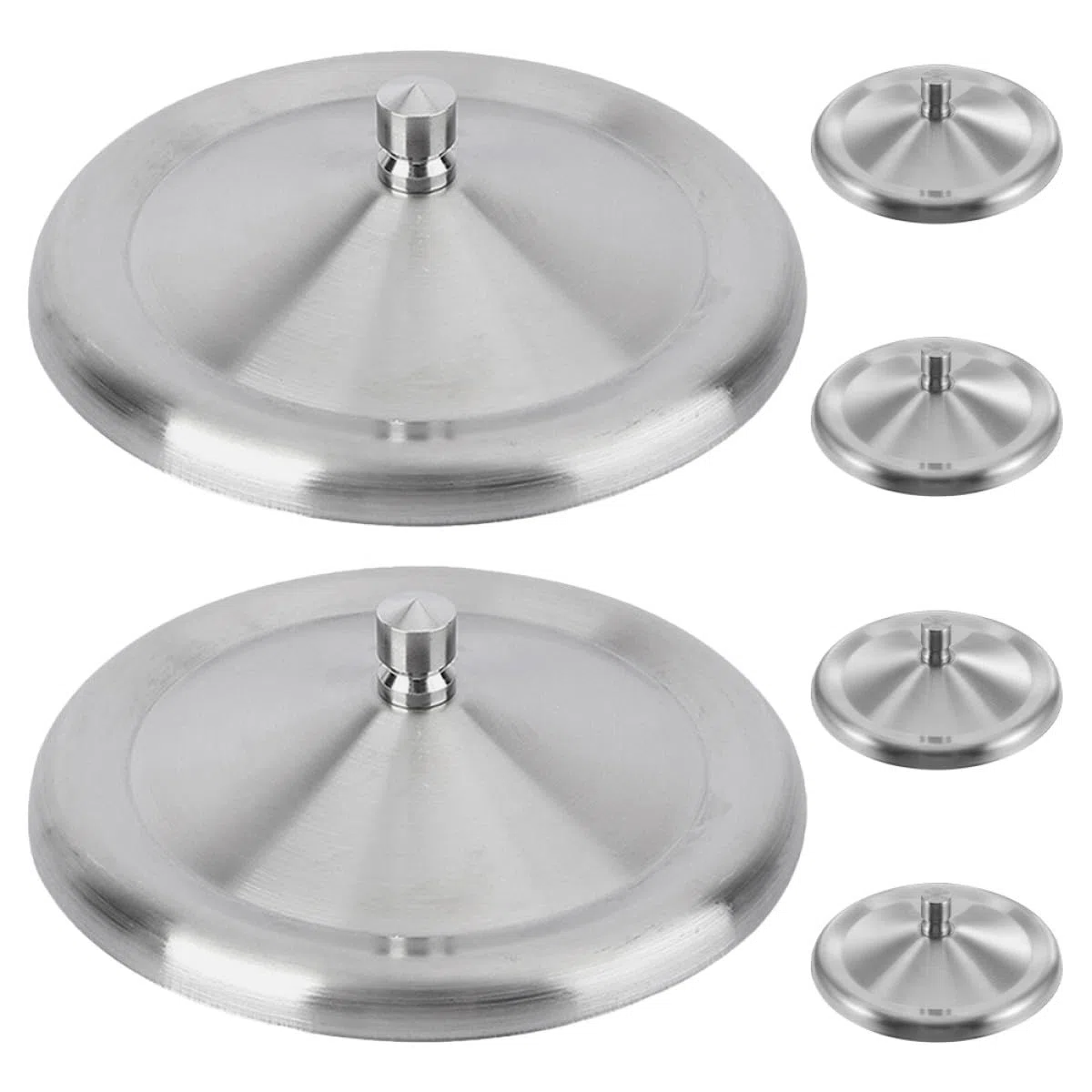 Tapas de Acero Inoxidable para Taza de 8 Cm, Set de 6 Unidades, Resistente al Calor Impactos, Tapa de Sellado para Bebida Caliente y Fría, Reutilizable y Fácil de Limpiar, Apta