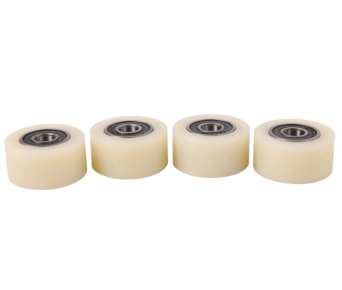 Juego de 4 ruedas con rodamiento de bolas – Ruedas de nailon para transpaletas – Ruedas elevadoras – Diámetro de 40 mm, ancho 20 mm, rodamiento 10 mm