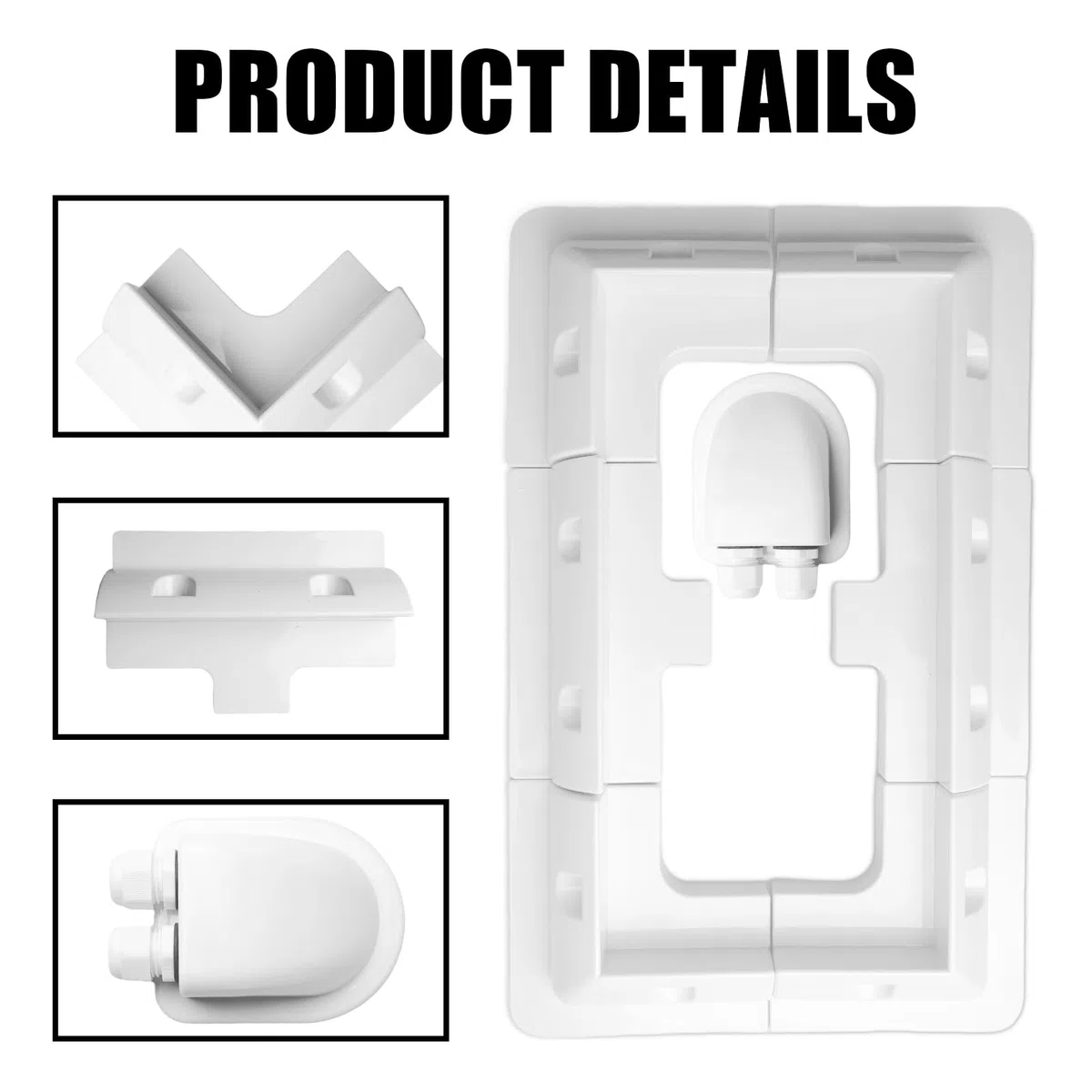 7 soportes de panel solar para autocaravana, soporte de montaje para panel solar, soportes laterales, ABS para paneles solares, soporte de esquina para paneles solares, juego de soportes de esquina