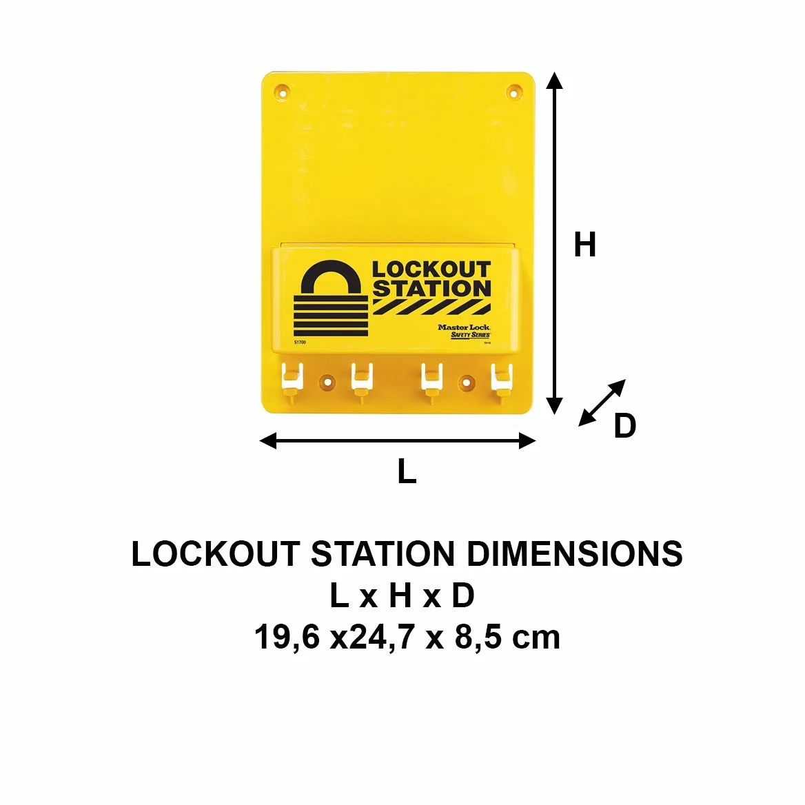 Master Lock S1700 Centro de Bloqueo Compacto con 4 Ganchos