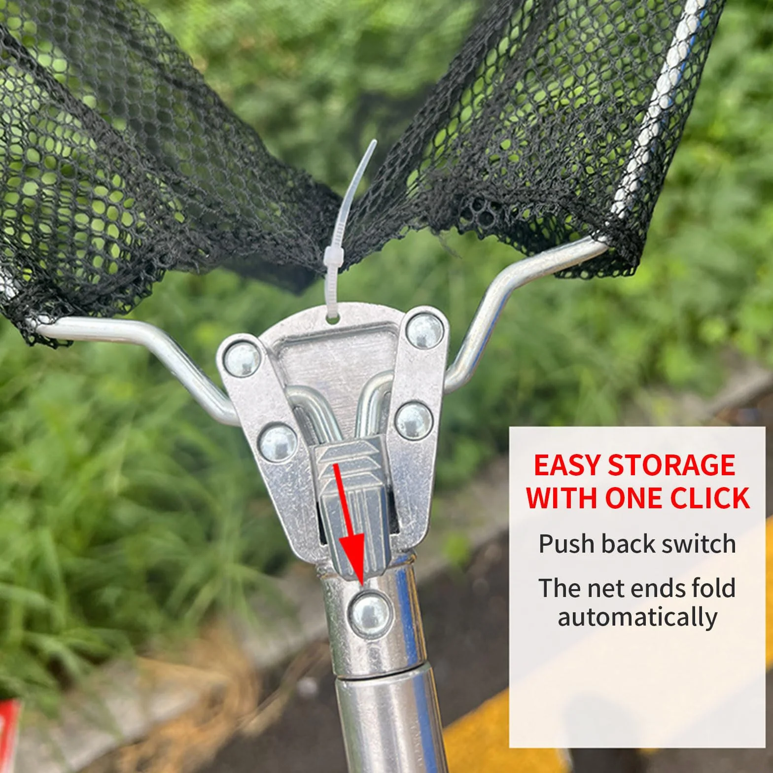 Gancho para las piernas retráctil de acero inoxidable 2 en 1, red de captura para aves de corral, atrapador de pájaros, pescado, pesca telescópica para pollo, pavo, ganso, pato