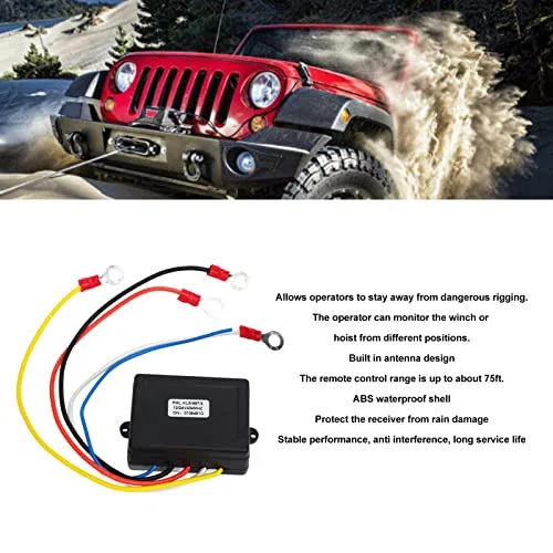 Akozon Kit de Control Remoto de Cabrestante Inalámbrico, 12V 24V Kit de Receptor de Interruptor de Control Remoto de Cabrestante Inalámbrico Universal para Camión ATV SUV