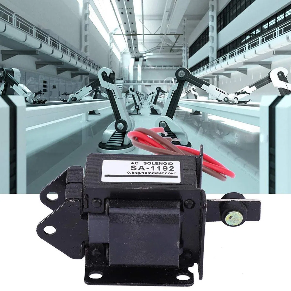 SA-1192 Electroimán de solenoide portátil de 220 VCA Electroimán de CA Tipo de empuje y tracción Tracción 7.8N 10 mm de carrera Imán eléctrico Movimiento lineal para automatización industrial