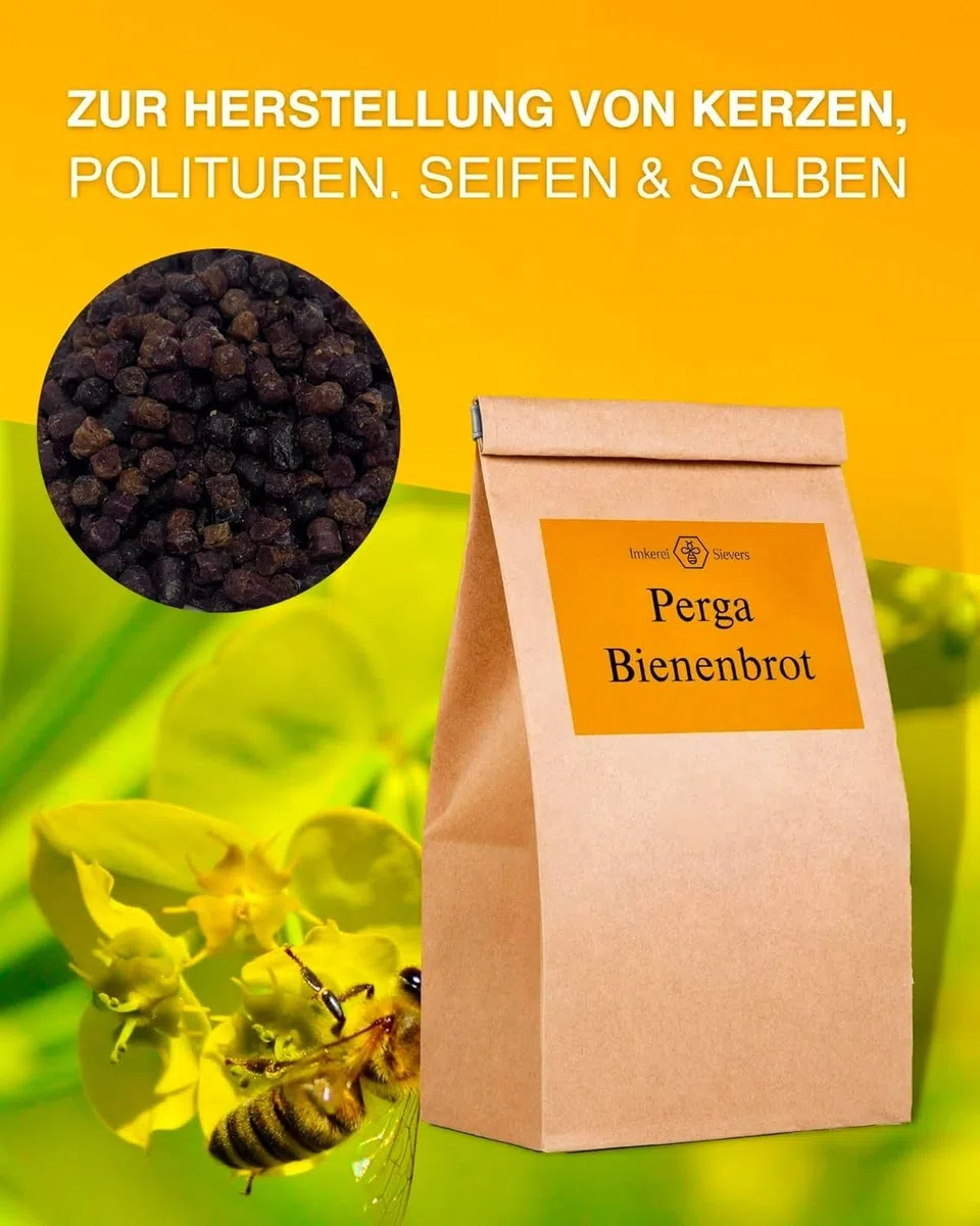 Pan de abeja del Norte Perga 100 g – Producto natural de la casa Imkerei Sievers – Perga polen de abeja – rico en proteínas vitaminas, minerales, pan de abeja para comer – polen de flores