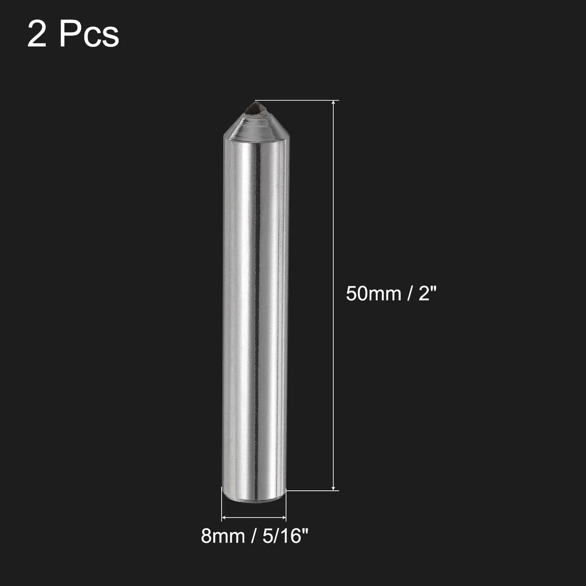 sourcing map 2 aparadores de diamante, 8 mm x 50 mm, herramienta de apósito de diamante soldado, tono plateado