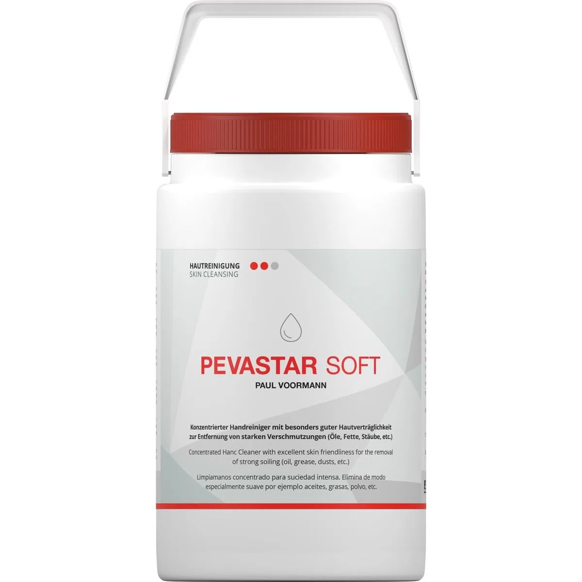 Pevastar Soft - Limpiador concentrado de manos también para pieles sensibles, bote de 3 litros