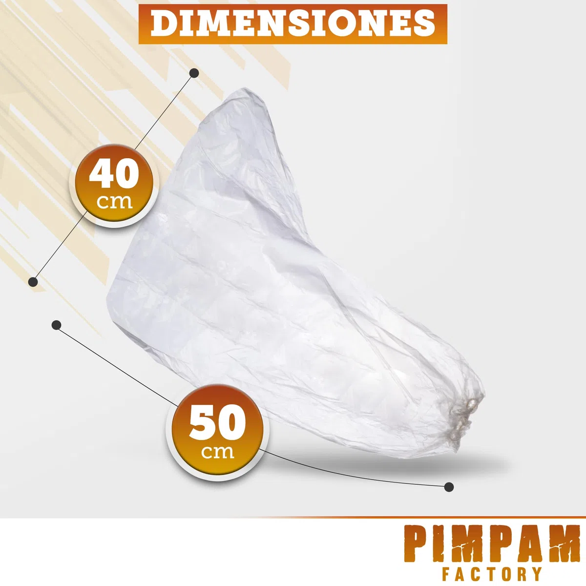 PimPam Factory - Cubre Botas Plástico Transparente para Hombres y Mujeres - Cubrebotas Desechables de Fácil Colocación - Cubre Botas Impermeable Ajustables y Resistentes - Certificado ISO - Pack 50
