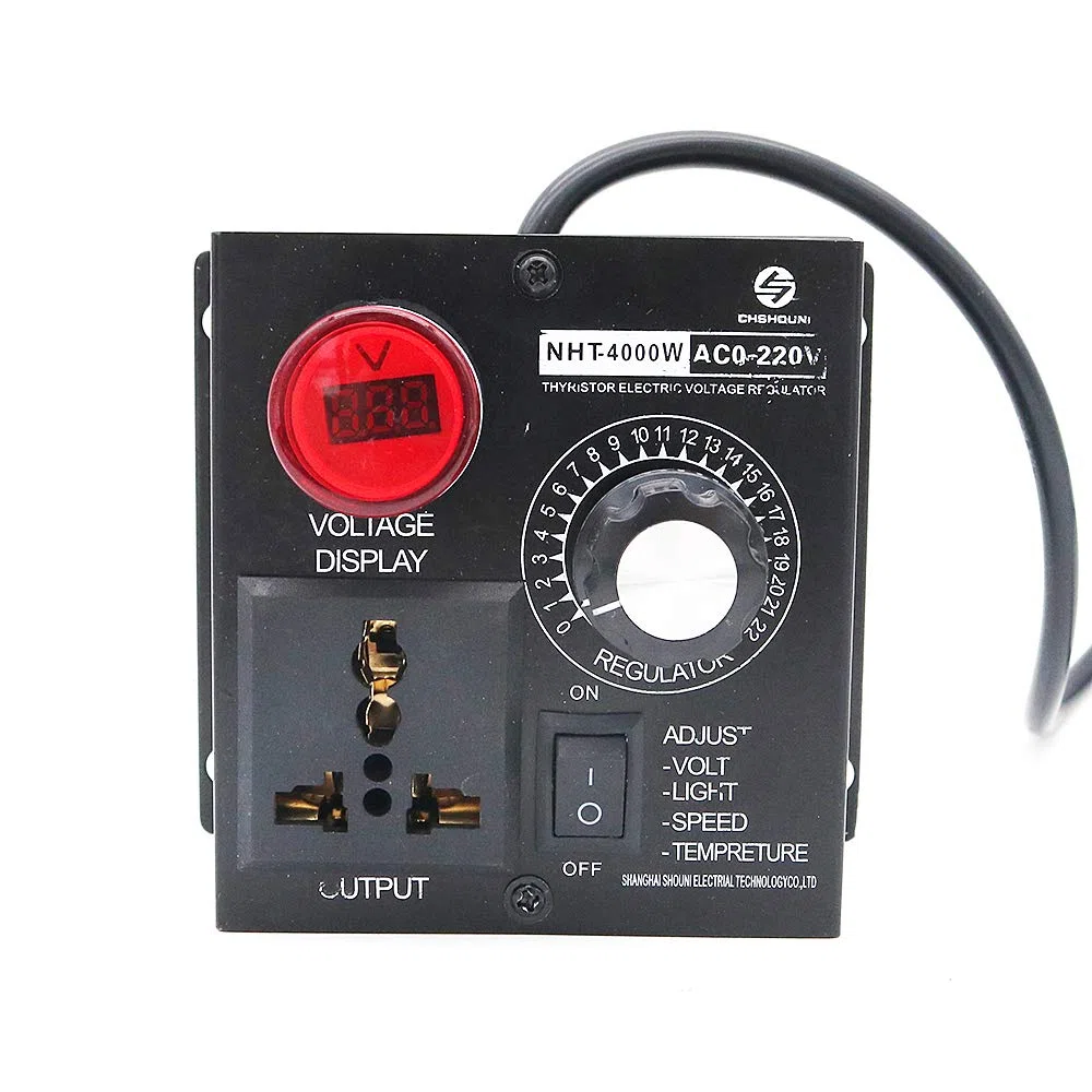 AC 220V 4000W Regulador de Voltaje Ajustable Controlador de Velocidad del Motor Controlador de Control de Ventilador