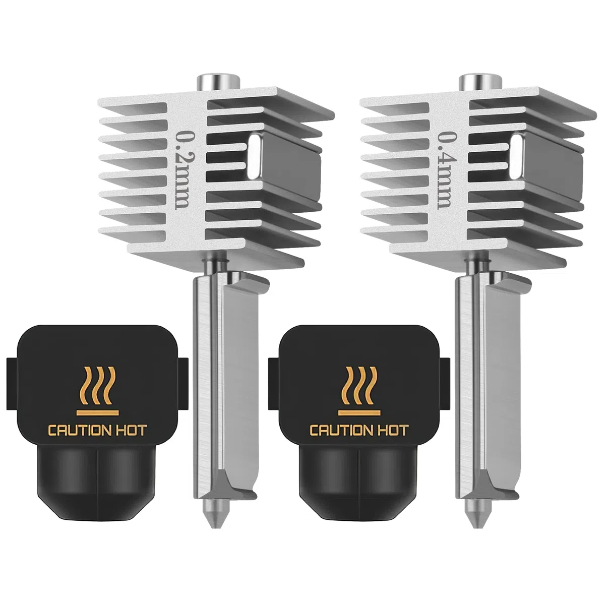 2 PCS Actualización A1/A1 Mini Quick-Swap Hotend 0.2mm+0.4mm Acero Inoxidable Boquilla Alta Temperatura Estructura Integrada con Cubierta Silicona Compatible with Bambu Lab A1/A1 Mini Impresora 3D