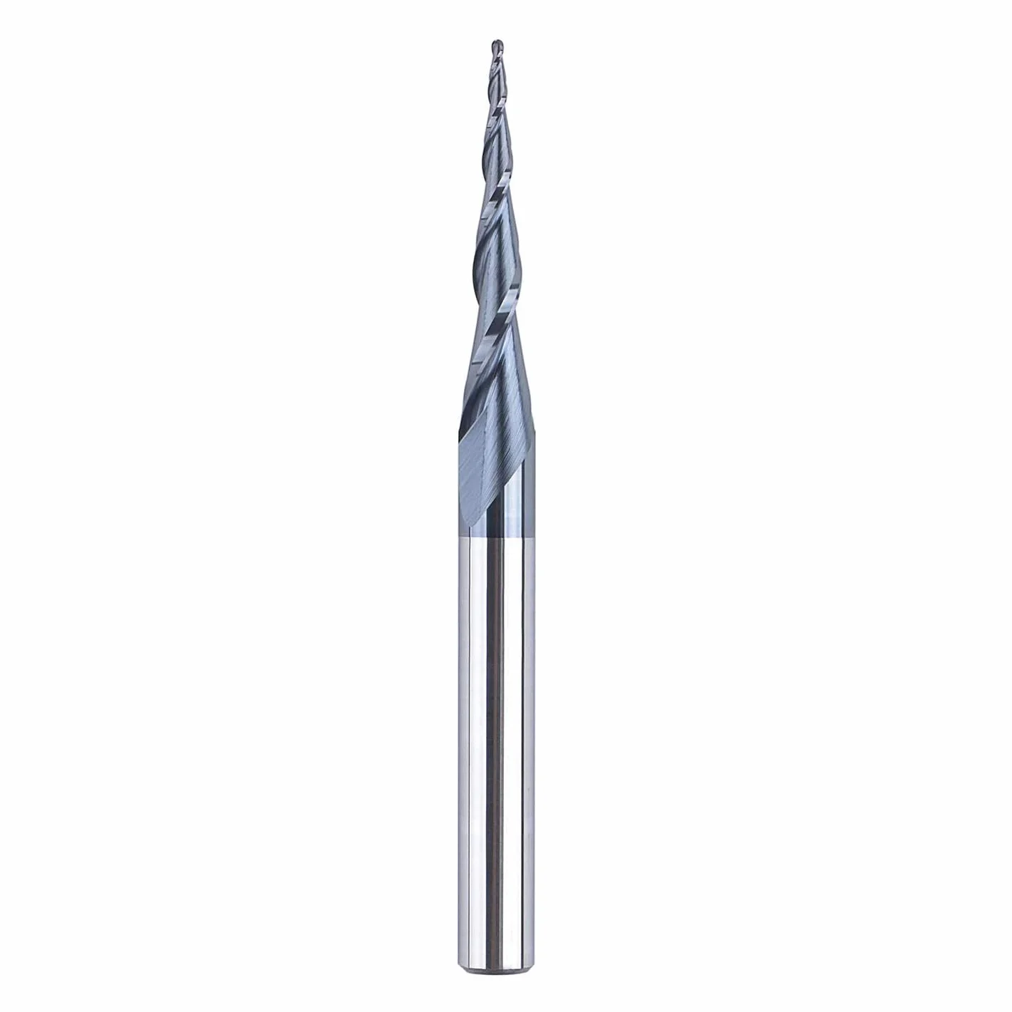 SpeTool Fresa Cónica Fresas para Madera Vástago de 6mm Radio de 0,5mm Ángulo de 4,7 Grados Fresa de Carburo de Tungsteno Sólido Fresa CNC con Recubrimiento TiAlN para Grabado y Talla en Madera