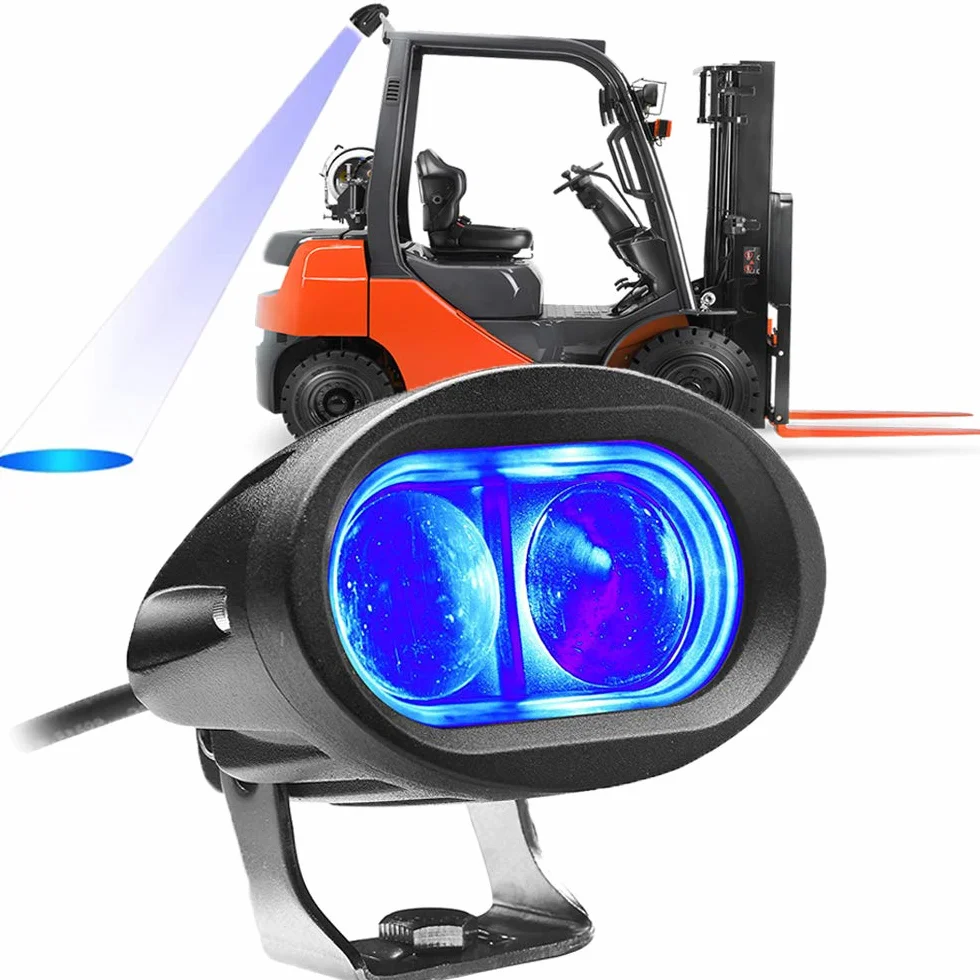 Dinfu 20W Luz LED Estroboscopica Carretilla Elevadora azul Luz de seguridad LED Luz de Advertencia 12v-80v para Camión Tractor carretilla elevadora emergencia coche