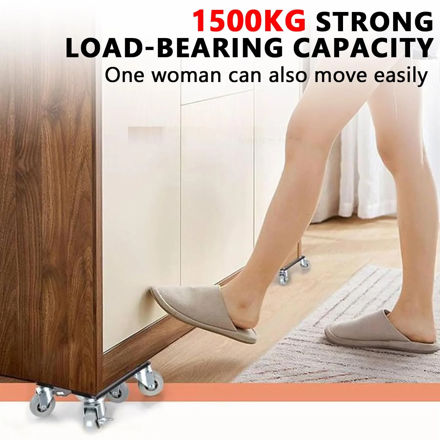 Elevador de Muebles, Ruedas para Mover Muebles Pesados - Rotación 360° con Función de Bloqueo, Elevador Muebles Pesados Carga1500 kg, Transportador Muebles con Ruedas para Mover Muebles