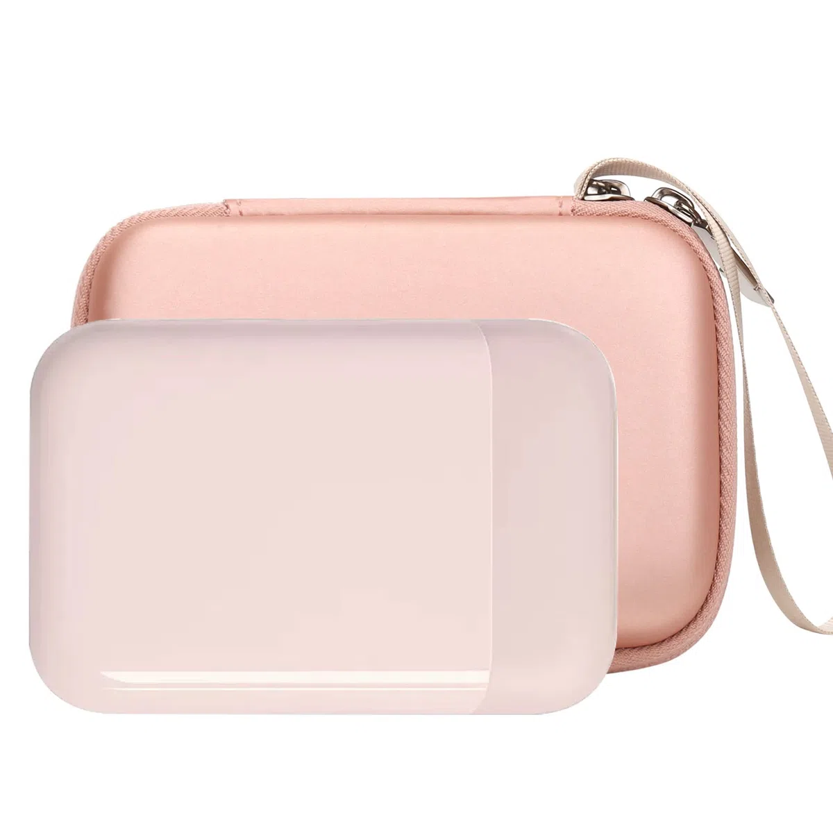 Khanka para Liene Pearl K100 2x3” Mini Impresora Fotos Case, Bolsa de Almacenamiento Compatible con Impresora fotográfica Liene Pearl K100 5 x 7,6 cm con asa de Transporte, Solo Funda (Rosa)