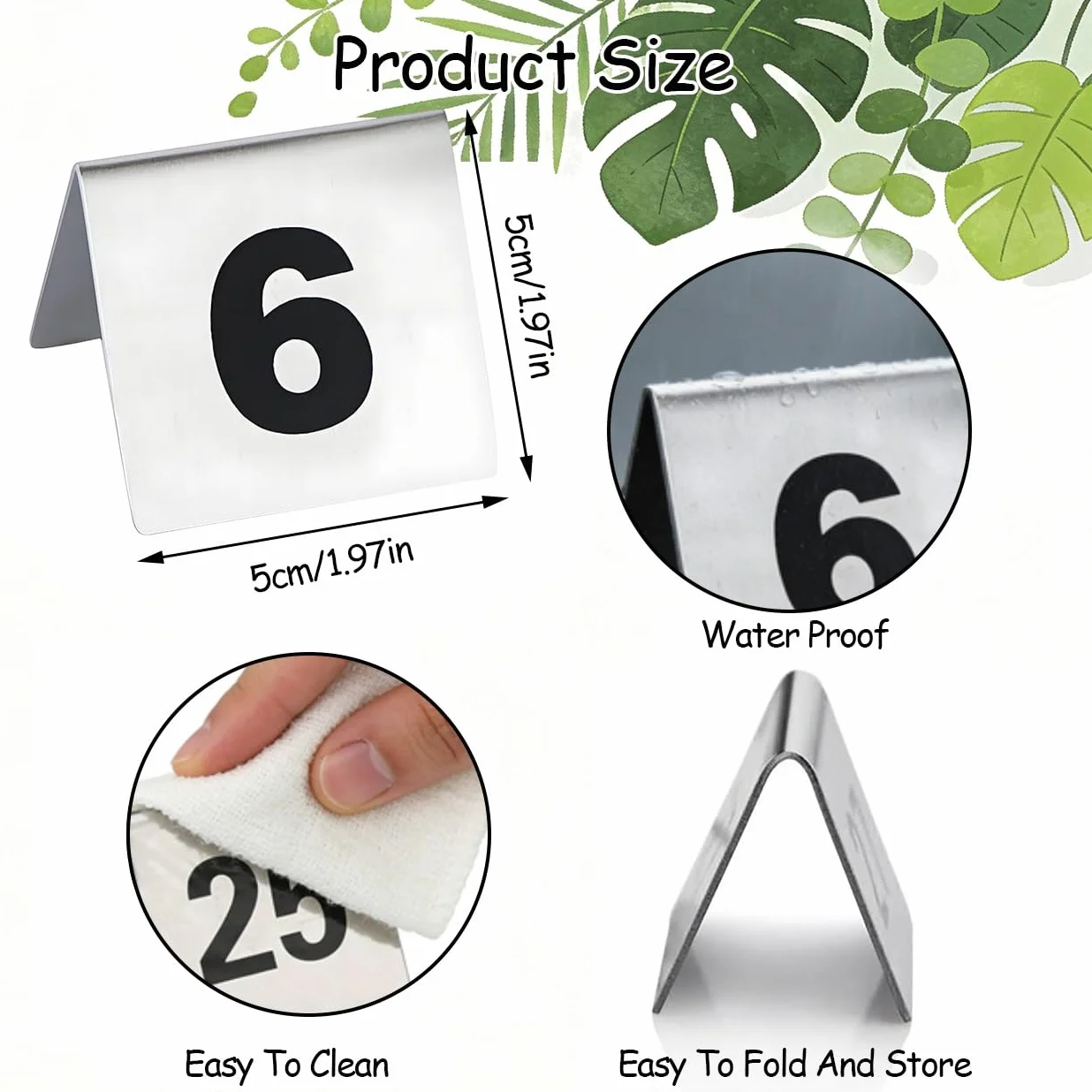 Números De Mesa De Acero Inoxidable, Del 1 Al 100, 5 X 5 cm, Ideales for Restaurantes, Bares, Bodas Y Fiestas De Cumpleaños(40 to 50)