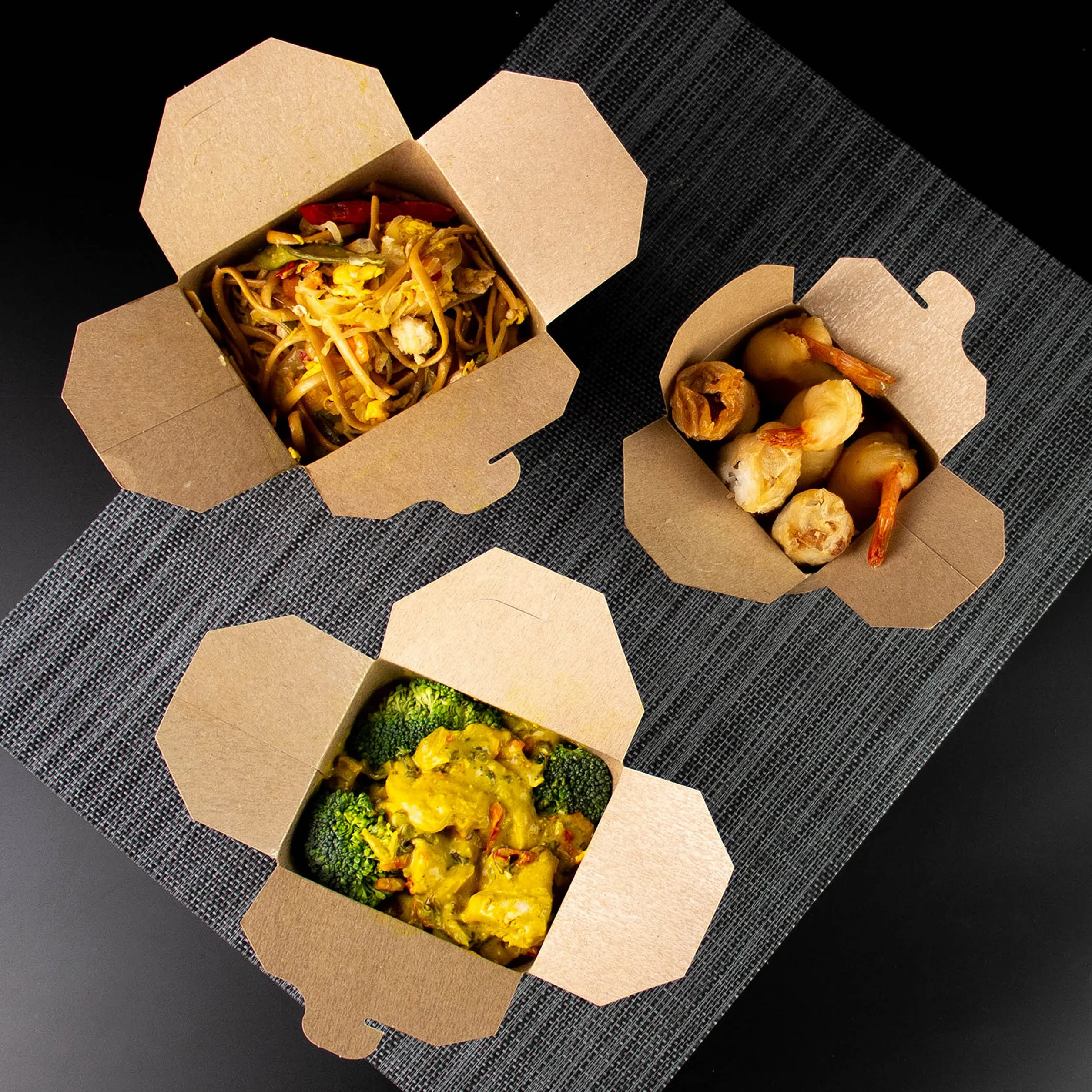 Paquete de 50 Cajas de Cartón Blanco, Pasta Box para fideos, pasta, platos preparados, platos asiáticos y orientales, ventas para llevar (Marrón, 780 ml)