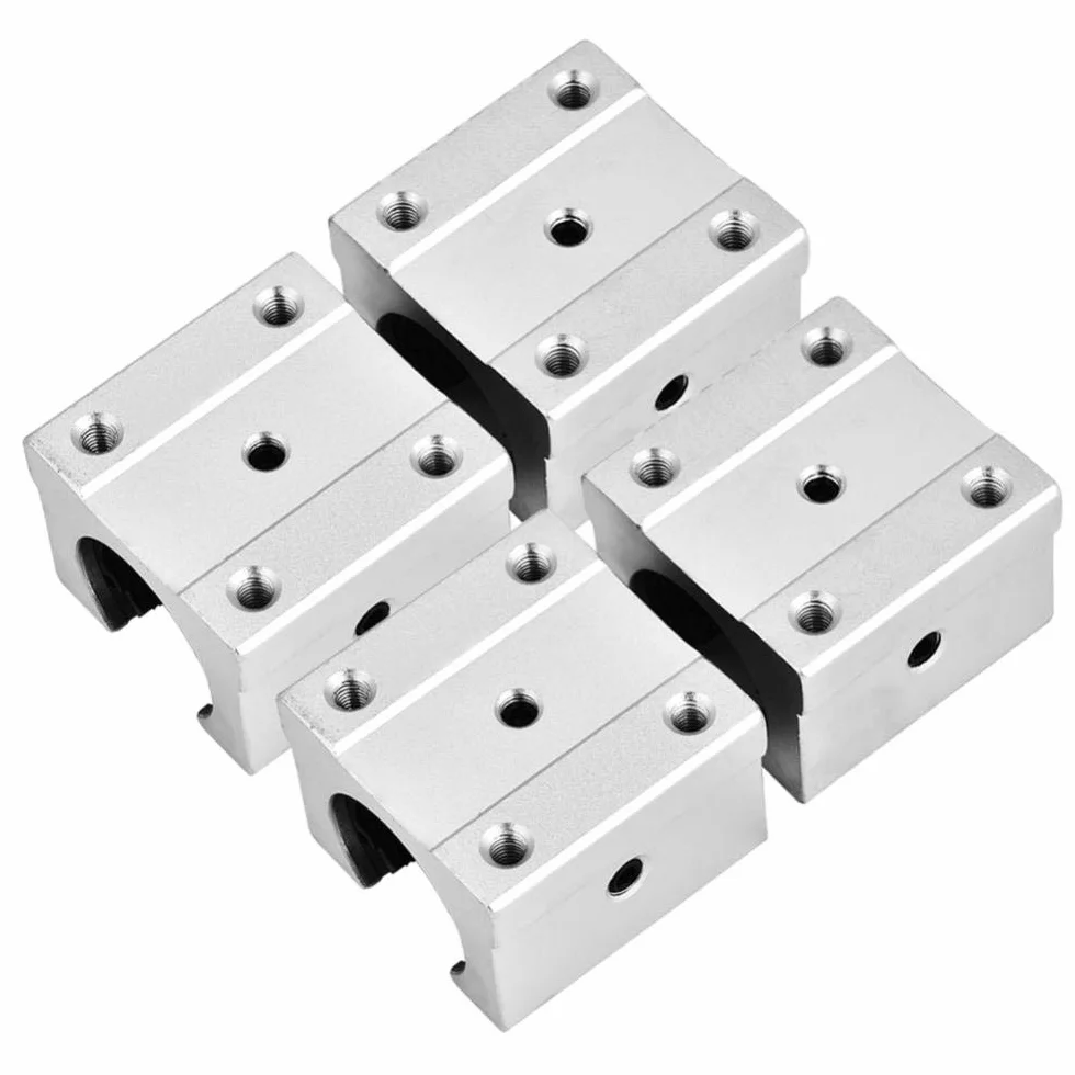 4 Uds SBR16UU 16mm Aluminio Abierto Movimiento Lineal Cojinete Deslizante Bloque Deslizante Guías Deslizantes para Piezas de Enrutador CNC