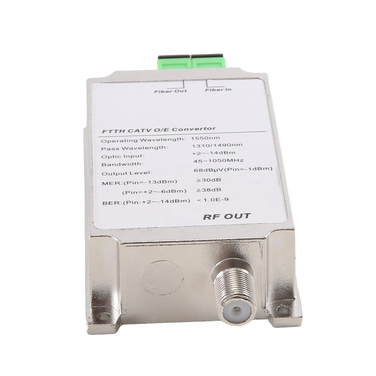 Receptor Mini CATV FTTH, Convertidor Nodo WDM Óptico a Fibra Triplexer Minimodo AGC Interior, 1310nm/1550nm sin fuente de alimentación,