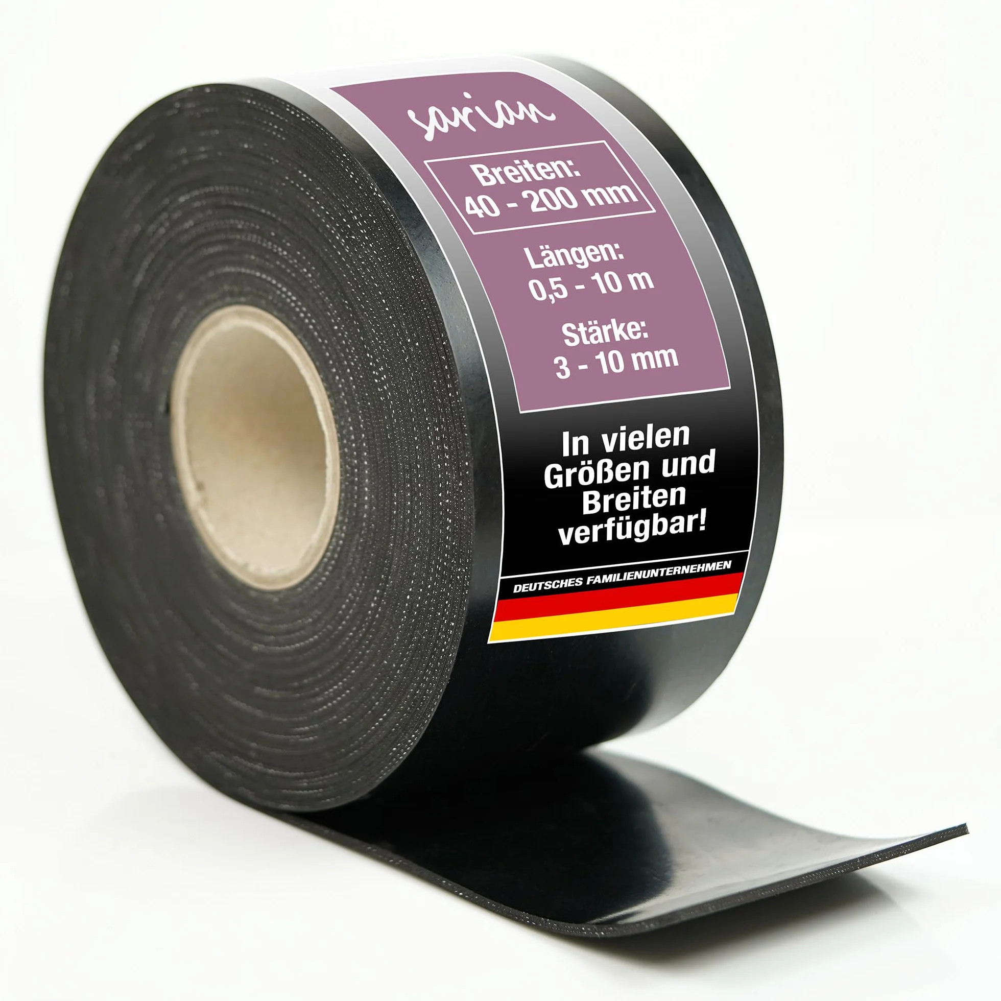 sarian Tiras de goma de hasta 10 metros de longitud con inserto de tejido 3-10 mm de grosor, muchos tamaños y anchuras, ruedas de goma dura de calidad industrial (1 m x 10 cm, grosor de 3 mm)