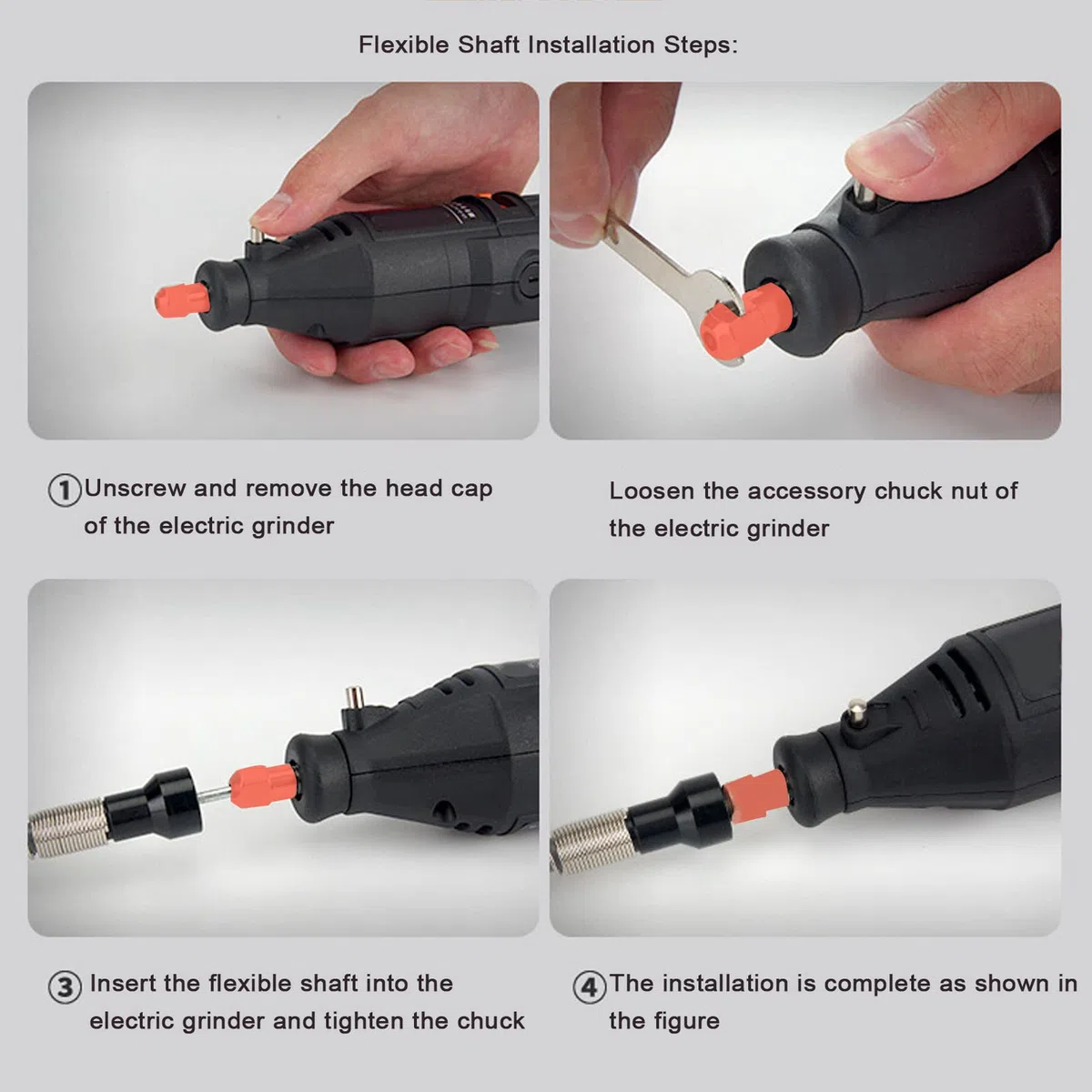 Taladro de eje flexible de extensión, accesorio de adaptador de eje flexible Portabrocas sin llave de extensión para herramienta rotativa Dremel Grinder