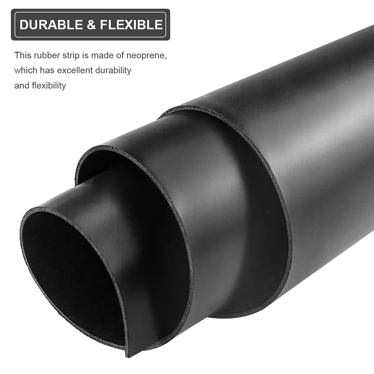 Plancha de goma de neopreno, 300 mm de ancho x 3 mm de grosor x 0.6 m de largo, tiras de goma de neopreno para juntas de bricolaje, artesanía, almohadillas, antivibración, antideslizante