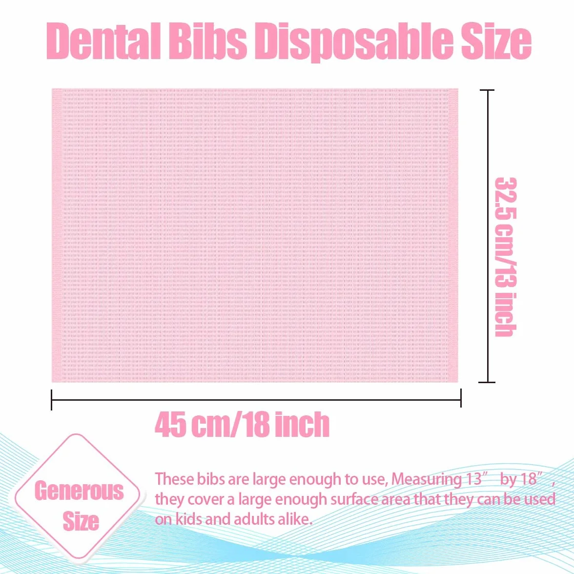 60 baberos dentales desechables para el paciente, 13 x 18 pulgadas, 3 capas impermeables piercing de papel tatuaje servilleta de papel para clínica dental, estación de tatuaje y salón (rosa)