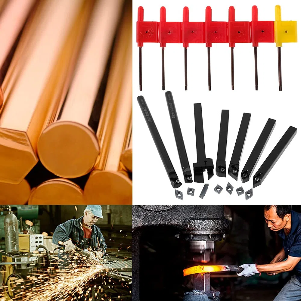 Juego de 21 herramientas de torno multifunción para herramientas de torneado con inserciones de carburo (8 mm)